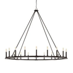 Pearson Black Iron 20-Light Chandelier