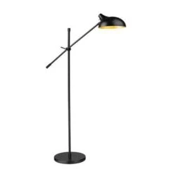 Front Page 57 Z-LIte Bellamy Matte Black One-Light Floor Lamp With Matte Black Gold Steel Shade