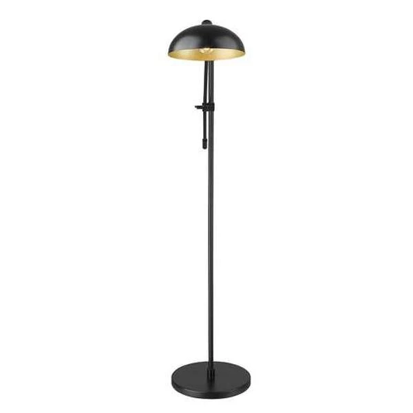 Z-LIte Bellamy Matte Black One-Light Floor Lamp With Matte Black Gold Steel Shade 6 Z-LIte Bellamy Matte Black One-Light Floor Lamp With Matte Black Gold Steel Shade - Image 4