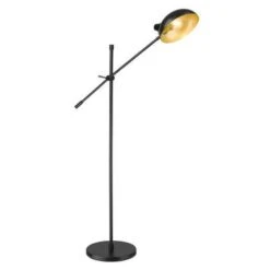 Z-LIte Bellamy Matte Black One-Light Floor Lamp With Matte Black Gold Steel Shade 12 Z-LIte Bellamy Matte Black One-Light Floor Lamp With Matte Black Gold Steel Shade -Furniture Shop 1887 1942FL MB 4