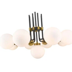 Z-LIte Parsons Matte Black And Olde Brass Nine-Light Chandelier -Furniture Shop 1887 477 9MB OBR 5