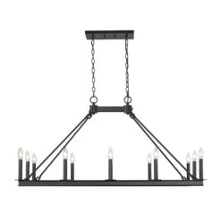 Z-LIte Barclay Matte Black 12-Light Island Chandelier -Furniture Shop 1887 482 12L MB 3