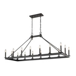 Front Page 59 Z-LIte Barclay Matte Black 16-Light Island Chandelier