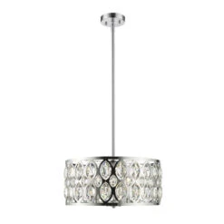 Front Page 54 Z-LIte Dealey Chrome Five-Light Chandelier With Transparent Crystal