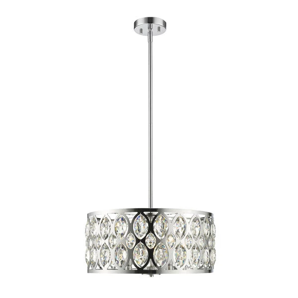 Z-LIte Dealey Chrome Five-Light Chandelier With Transparent Crystal 3 Z-LIte Dealey Chrome Five-Light Chandelier With Transparent Crystal