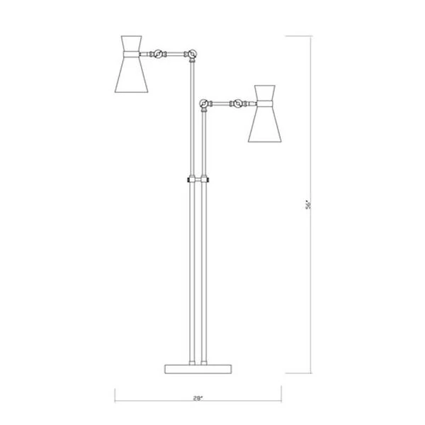 Z-LIte Soriano Matte Black And Heritage Brass Two-Light Floor Lamp 9 Z-LIte Soriano Matte Black And Heritage Brass Two-Light Floor Lamp - Image 7