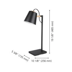 EGLO Lacey Structured Black One-Light Table Lamp -Furniture Shop 1889 43613A 3
