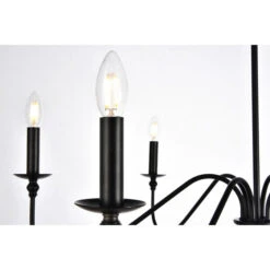 Rohan Matte Black Six-Light Chandelier -Furniture Shop 1935 LD5006D36MB 5
