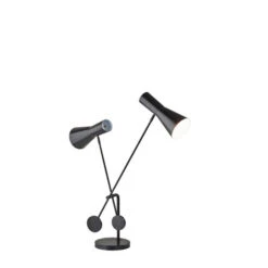 Adesso Bond Black Two-Light Desk Lamp