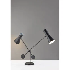 Adesso Bond Black Two-Light Desk Lamp -Furniture Shop 203 AD9114 01 3
