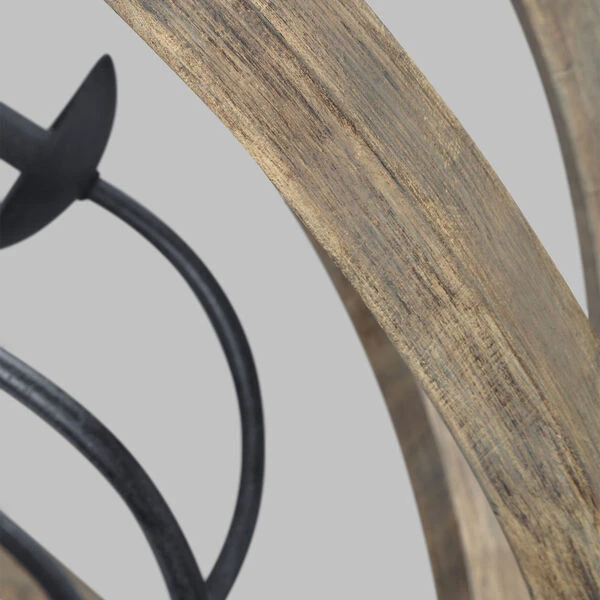 Hyattstown Weathered Oak Wood 38-Inch Six-Light Chandelier 8 Hyattstown Weathered Oak Wood 38-Inch Six-Light Chandelier - Image 6