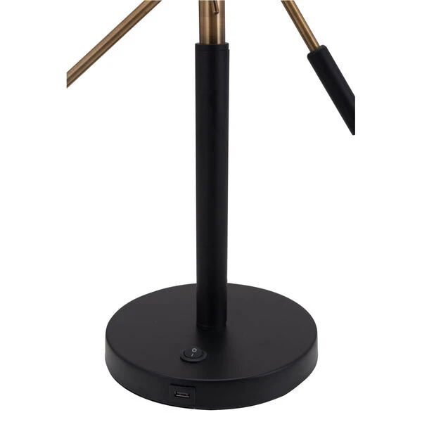 Tanner Matte Black And Brass Two-Light Desk Lamp 8 Tanner Matte Black And Brass Two-Light Desk Lamp - Image 6