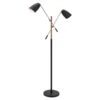 Tanner Matte Black And Brass Two-Light Floor Lamp -Furniture Shop 222 56079