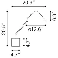 Pike Black One-Light Desk Lamp -Furniture Shop 222 56080 4