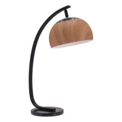 Brentwood Brown Woodgrain One-Light Desk Lamp