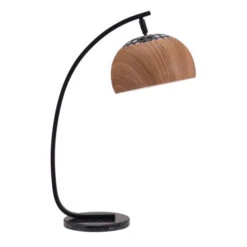 Brentwood Brown Woodgrain One-Light Desk Lamp -Furniture Shop 222 56084 2