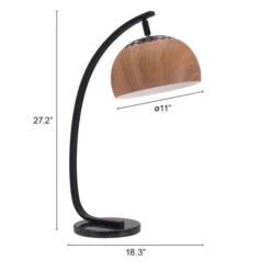 Brentwood Brown Woodgrain One-Light Desk Lamp -Furniture Shop 222 56084 4