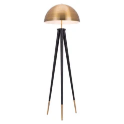 Mascot Brass And Black Two-Light Floor Lamp -Furniture Shop 222 56088 2