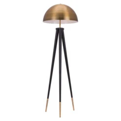 Mascot Brass And Black Two-Light Floor Lamp -Furniture Shop 222 56088 3