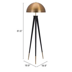 Mascot Brass And Black Two-Light Floor Lamp -Furniture Shop 222 56088 4