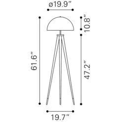 Mascot Brass And Black Two-Light Floor Lamp -Furniture Shop 222 56088 5