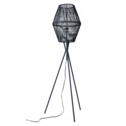 Billie Black Woven One-Light Floor Lamp -Furniture Shop 222 56097 2