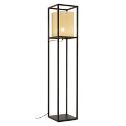 Yves Gold And Black One-Light Floor Lamp