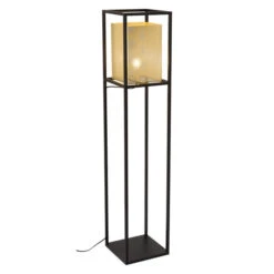 Yves Gold And Black One-Light Floor Lamp -Furniture Shop 222 56130 5