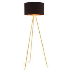Mariel Black And Gold One-Light Floor Lamp