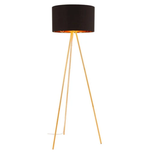 Mariel Black And Gold One-Light Floor Lamp -Furniture Shop 222 56132