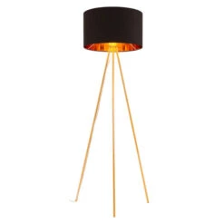 Mariel Black And Gold One-Light Floor Lamp -Furniture Shop 222 56132 2