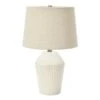 White One-Light 13-Inch Stoneware Round Desk Lamp -Furniture Shop 2313 EC1033