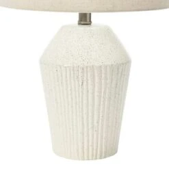 White One-Light 13-Inch Stoneware Round Desk Lamp -Furniture Shop 2313 EC1033 2