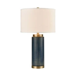 Concettas Blue Navy Blue Antique Brass One-Light Table Lamp
