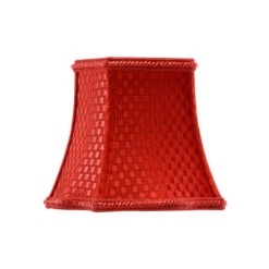 Shiny Red Square Cabra Shade, Set Of Six