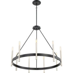 Uptown Black Nine-Light Chandelier -Furniture Shop 251FIRST 601754828881 2
