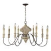 Iris Weathered Wood And Black Eight-Light Chandelier -Furniture Shop 251FIRST 781360322208