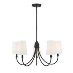 Anna Matte Black Five-Light Chandelier