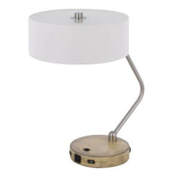 Marcos Brushed Steel And Natural Two-Light Desk Lamp 11 Marcos Brushed Steel And Natural Two-Light Desk Lamp -Furniture Shop 305 BO 3058DK BS 4