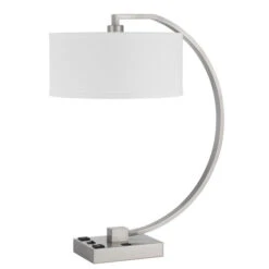 Belfort Brushed Steel One-Light Desk Lamp