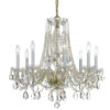 Traditional Crystal Polished Brass Eight-Light Crystal Chandelier -Furniture Shop 345 1138 PB CL MWP RF200311