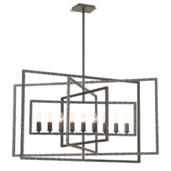 Capri Nine-Light Raw Steel Chandelier