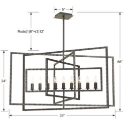 Capri Nine-Light Raw Steel Chandelier 12 Capri Nine-Light Raw Steel Chandelier -Furniture Shop 345 337 RS RF200311 4