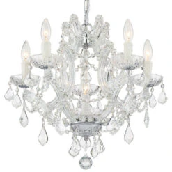 Traditional Crystal Maria Theresa Chandelier With Majestic Wood Polished Crystal