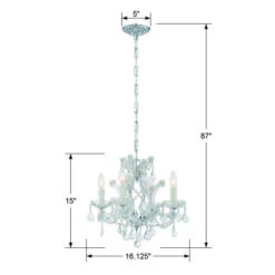 Maria Theresa Polished Chrome Four-Light Chandelier Draped In Hand Cut Crystal -Furniture Shop 345 4474 CH CL MWP RF200311 4