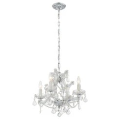 Maria Theresa Polished Chrome Four-Light Chandelier Draped In Hand Cut Crystal -Furniture Shop 345 4474 CH CL MWP RF200311 5