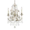Regis Olde Silver Four-Light Chandelier With Hand Polished Crystal -Furniture Shop 345 5114 OS CL MWP RF200311