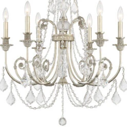 Regis Olde Silver Six-Light Chandelier With Hand Polished Crystal 10 Regis Olde Silver Six-Light Chandelier With Hand Polished Crystal -Furniture Shop 345 5116 OS CL MWP RF200311 2