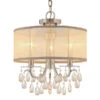 Hampton Antique Brass Three-Light Convertible Chandelier With Etruscan Smooth Oyster Crystal -Furniture Shop 345 5623 AB RF200311