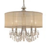 Hampton Antique Brass Five-Light Chandelier With Etruscan Smooth Oyster Crystal -Furniture Shop 345 5625 AB RF200311